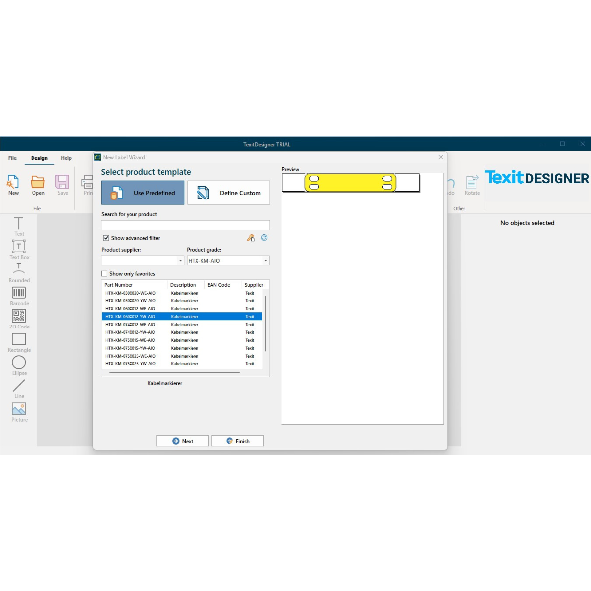 Design labels with Texit Designer