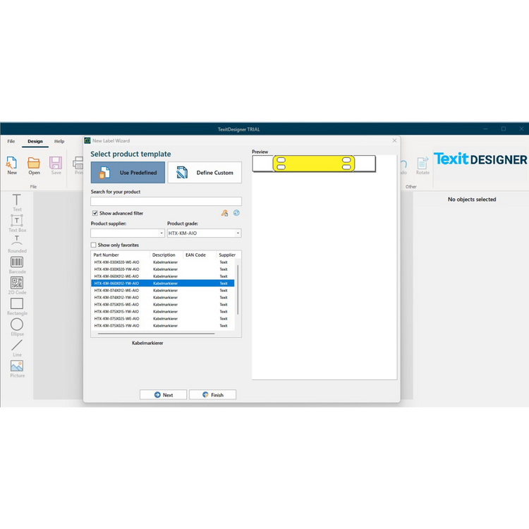 Design labels with Texit Designer