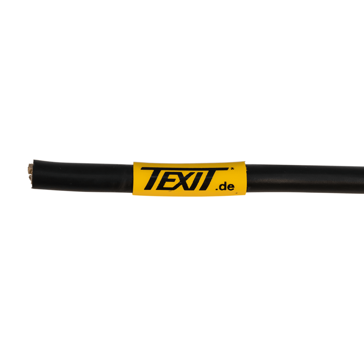 HTX-TD0 Heat shrink marker, assembled, on heat shrink tubing