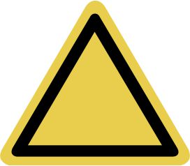 Warning signs, triangular (WRT-V-SL), close-up